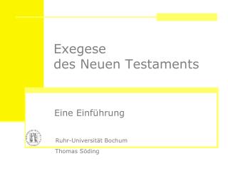 Exegese des Neuen Testaments