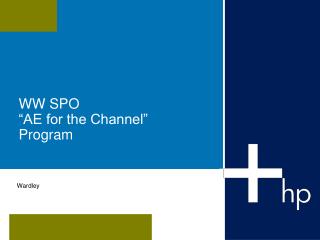 WW SPO “AE for the Channel” Program