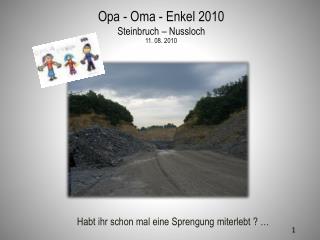 Opa - Oma - Enkel 2010 Steinbruch – Nussloch 11. 08. 2010
