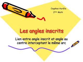 Les angles inscrits