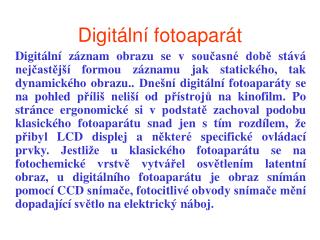 Digitální fotoaparát