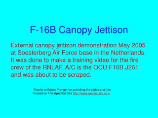 F-16B Canopy Jettison