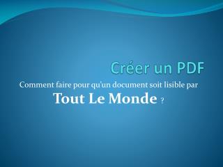 Créer un PDF