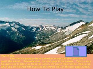 How To Play