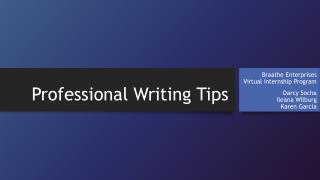 Professional Writing Tips