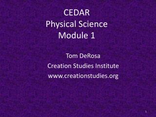 CEDAR Physical Science Module 1