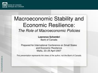 Macroeconomic Stability and Economic Resilience: The Role of Macroeconomic Policies