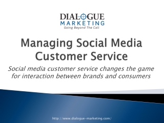 Managing Social Media Customer Service