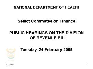 NATIONAL DEPARTMENT OF HEALTH