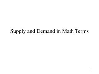 Supply and Demand in Math Terms