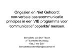 Ongezien en Niet Gehoord: non-verbale basiscommunicatie principes in een VIB programma voor communicatief beperkte me