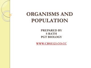 ORGANISMS AND POPULATION