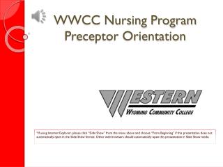 WWCC Nursing Program Preceptor Orientation