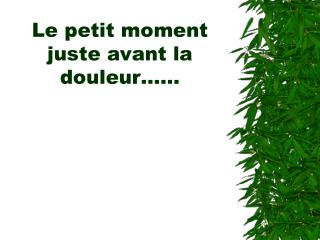 Le petit moment juste avant la douleur……