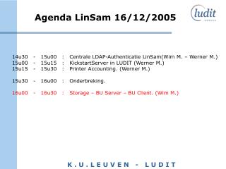 Agenda LinSam 16/12/2005