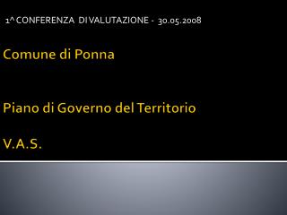 Comune di Ponna Piano di Governo del Territorio V.A.S.