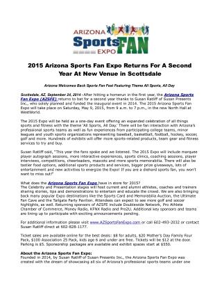 2015 Arizona Sports Fan Expo Returns For A Second Year At Ne