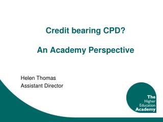 Credit bearing CPD? An Academy Perspective