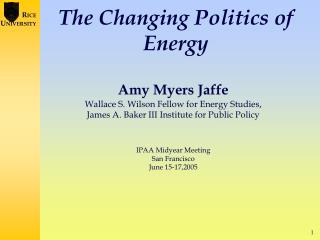 The Changing Politics of Energy