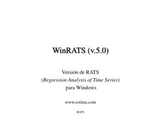 WinRATS (v.5.0)