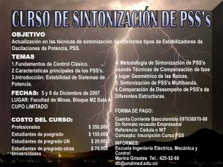 CURSO DE SINTONIZACIÓN DE PSS’s