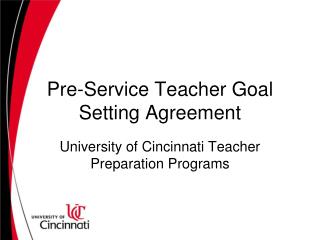 Pre-Service Teacher Goal Setting Agreement