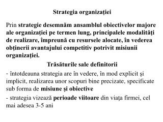 Strategia organizaţiei