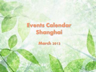 Events Calendar Shanghai