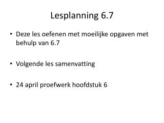 Lesplanning 6.7