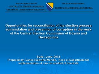 COMPETENCES OF THE CENTRAL ELECTION COMMISSION