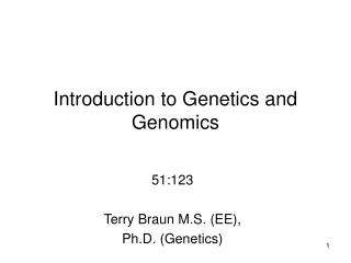 Introduction to Genetics and Genomics