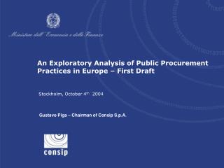 An Exploratory Analysis of Public Procurement Practices in Europe – First Draft