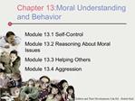 Chapter 13: Moral Understanding and Behavior