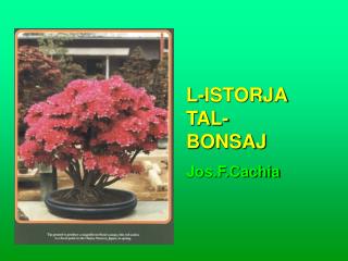 L-ISTORJA TAL-BONSAJ Jos.F.Cachia