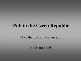 Pub in the Czech Republic