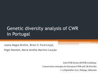 Genetic diversity analysis of CWR in Portugal