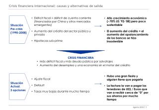 Crisis financiera internacional: causas y alternativas de salida