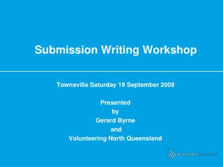 Submission Writing Workshop