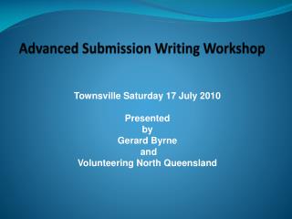 Advanced Submission Writing Workshop