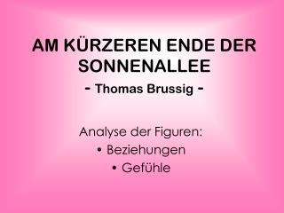 AM KÜRZEREN ENDE DER SONNENALLEE - Thomas Brussig -
