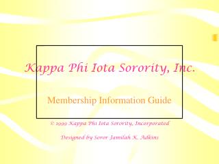 Kappa Phi Iota Sorority, Inc.