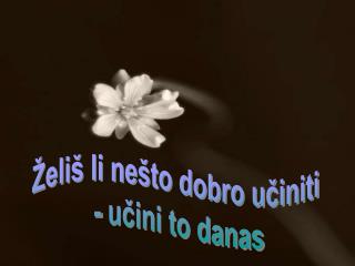 Želiš li nešto dobro učiniti - učini to danas