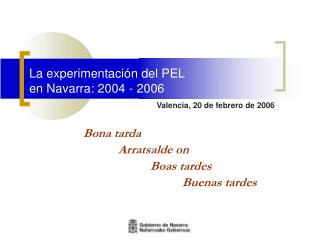 La experimentación del PEL en Navarra: 2004 - 2006