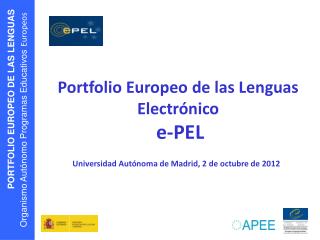 Portfolio Europeo de las Lenguas Electrónico e-PEL