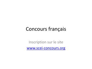 Concours français