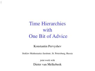 Time Hierarchies with One Bit of Advice