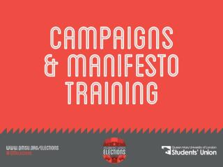 Campaign and Manifesto training