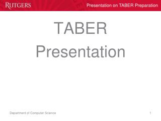 TABER Presentation