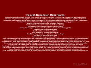 Sejarah Kabupaten Musi Rawas