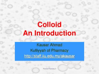 Colloid An Introduction